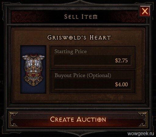 Diablo 3: Продажа вещей за реальные деньги